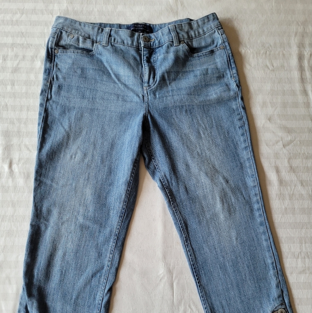 Talbots Womens  Classic Blue Denim Capri Size 12P